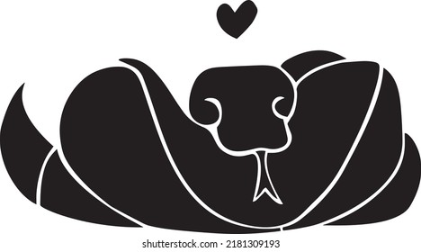 Snake Vector Stencil, Black and White