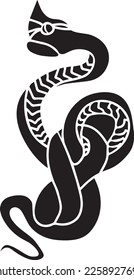 Snake Vector Stencil, Black and White