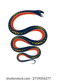 Tatuaje de Vector de serpiente, veneno mortal serpiente peligrosa, veneno depredador agresivo reptil animal vintage estilo ilustración.