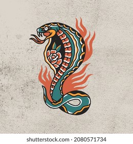 snake vector tattoo design illustration