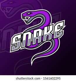 Snake viper mascot gaming logo design vector template svg