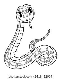 Snake viper sketch. Hand drawn line art illustration.