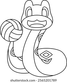 Snake Volleyball player Volleyball Animal Vector Graphic Art Illustration