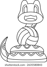 Snake Volleyball player Volleyball Animal Vector Graphic Art Illustration