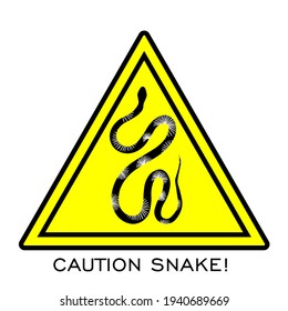 Snake warning sign. Danger. Poisonous snakes. Vector illustration.