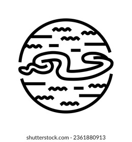 snake water animal line icon vector. snake water animal sign. isolated contour symbol black illustration