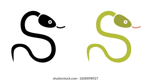 Snake web vector icons set