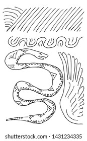 Snake and Wing mysterial order tribe tattoo