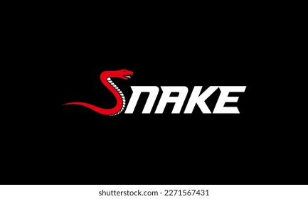 Snake word simple typography logo