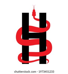 Snake wrapped around the letter H for an initial logo  symbol  brand identity 
