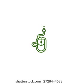 Serpiente que se retuerce alrededor de la idea del logotipo del ratón de la computadora.