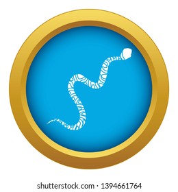 Snake wriggling icon blue vector isolated on white background for any design