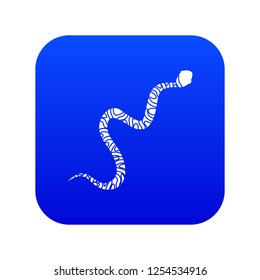 Snake wriggling icon digital blue for any design isolated on white vector illustration