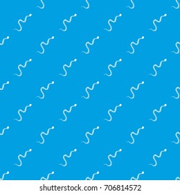 Snake wriggling pattern repeat seamless in blue color for any design. Vector geometric illustration