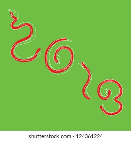 snake year new year 2013 hand-drawn calligraphy