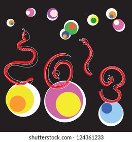 snake year new year 2013 hand-drawn calligraphy