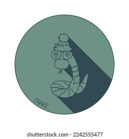 Snake zodiac sign logo. Astrological Chinese animal calendar. Years 2013, 2025, 2037, 2049.