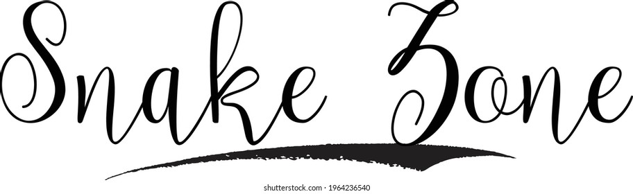 Snake Zone Modern Cursive Calligraphy Text Inscription