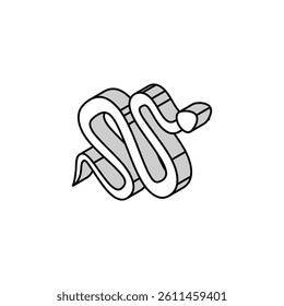 snake in zoo isometric icon vector. snake in zoo sign. isolated symbol illustration