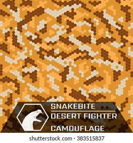 Snakebite. Desert Fighter.
Texture Of Desert. Seamless camouflage pattern.