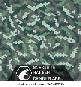 Snakebite. Ranger.
Texture of autumn\spring mixed forest. Seamless Pattern.