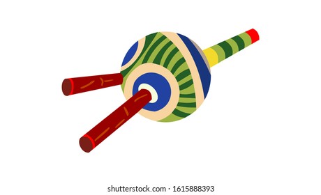 snake-charmer Flute isolated Vector illustration.