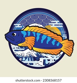 snakehead fish logo icon for hobby