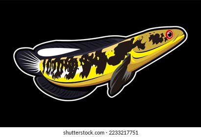 Snakehead Fish Vector Art Illustration