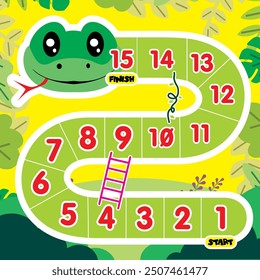 snakes and ladders board game with a jungle theme