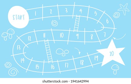 Snakes And Ladders Board Game Vector Template	