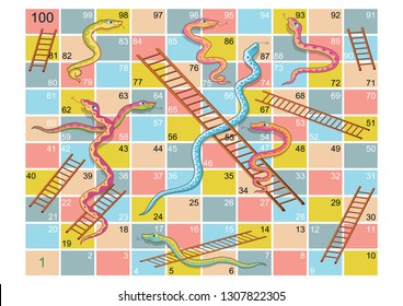 Snakes and ladders game board. Vector #Ad , #spon, #ladders#Snakes#game#Vector