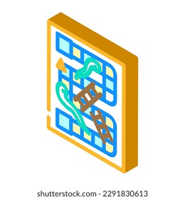 snakes and ladders game board table isometric icon vector. snakes and ladders game board table sign. isolated symbol illustration