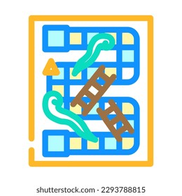 snakes and ladders game board table color icon vector. snakes and ladders game board table sign. isolated symbol illustration