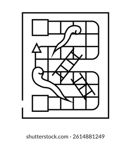snakes and ladders game board table line icon vector. snakes and ladders game board table sign. isolated contour symbol black illustration