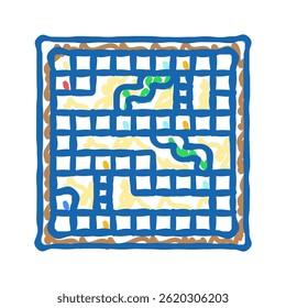 snakes and ladders game board table doodle icon sketch vector. snakes and ladders game board table sign. isolated symbol illustration