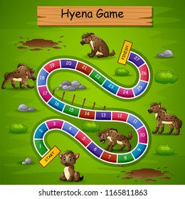 Snakes and ladders game hyena theme