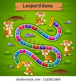 Snakes and ladders game leopard theme