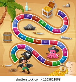 Snakes and ladders game pirates theme