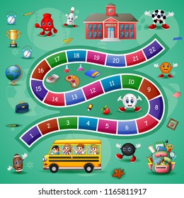Snakes and ladders game school  theme