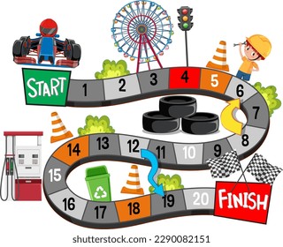 Snakes and Ladders Game Template illustration