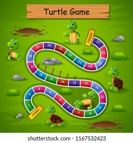 Snakes Ladders Game Turtle Theme Stock Vector (Royalty Free) 1167532423 ...