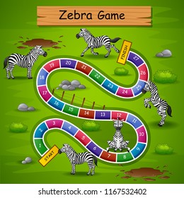 Snakes ladders game zebra theme