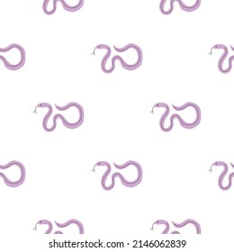 Snakes seamless pattern. Snakes elongated, legless, carnivorous reptiles. Wild West theme. Hand drawn colored trendy Vector illustration. Wildlife concept.