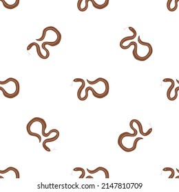 Snakes seamless pattern. Snakes elongated, legless, carnivorous reptiles. Wild West theme. Hand drawn colored trendy Vector illustration. Wildlife concept.