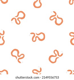 Snakes seamless pattern. Snakes elongated, legless, carnivorous reptiles. Wild West theme. Hand drawn colored trendy Vector illustration. Wildlife concept.