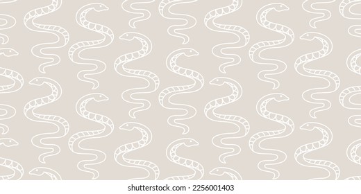 Snakes Seamless pattern. Mystical hand drawn illustration. Vector Sketch vintage style drawing. Astrology and witchcraft symbols.
