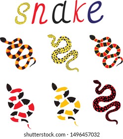 snakes vector isolated  illustration on white background. Concept for print, logo, web design, icon 
