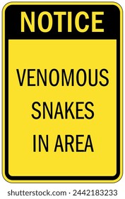 Snakes warning sign and labels