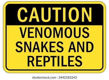 Snakes warning sign and labels