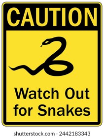 Snakes warning sign and labels